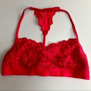 Aeire Hot Pink / Red Lace Bralette